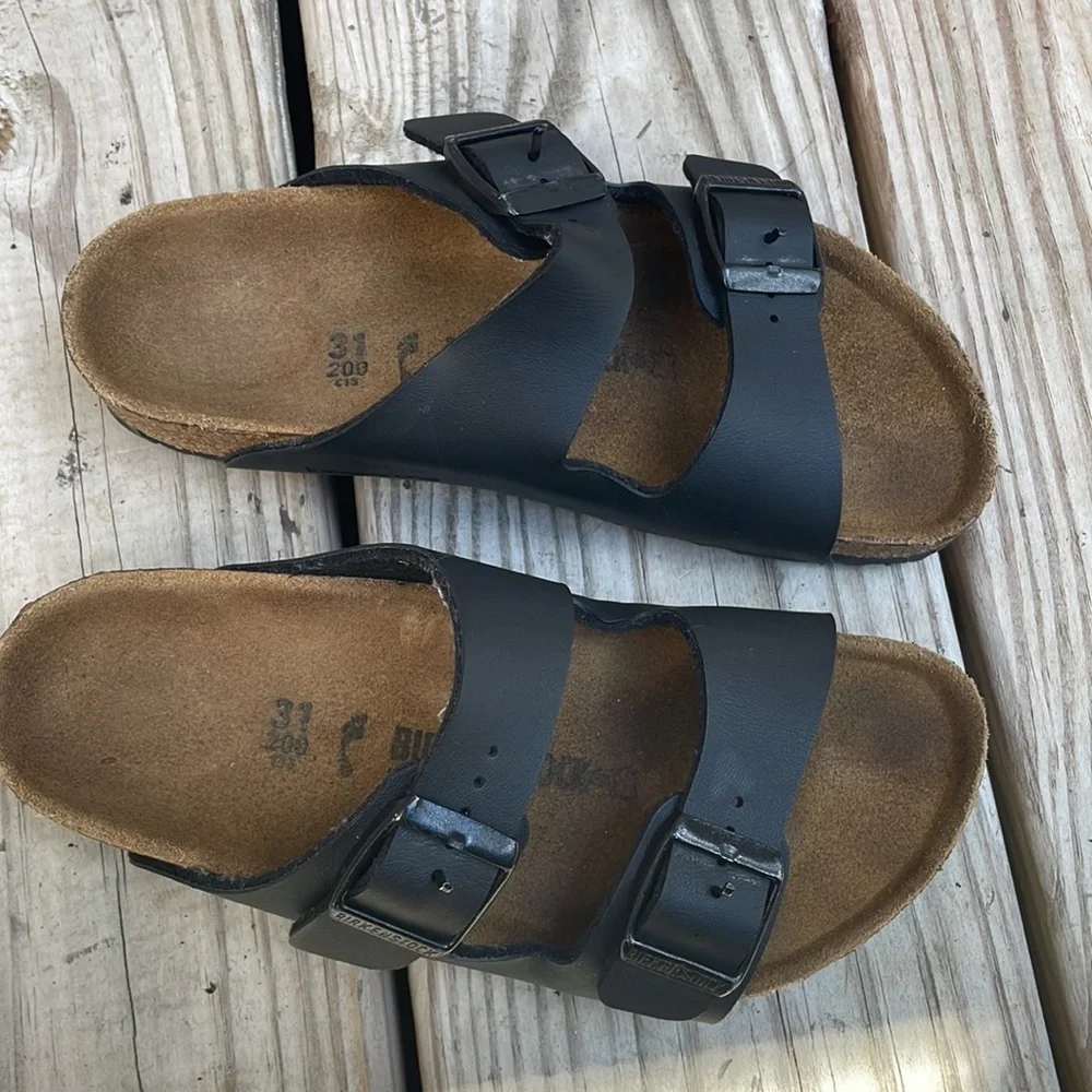 Birkenstock- Arizona Kids Birko-Flor Leather Sandals Size 31 (13-13.5)